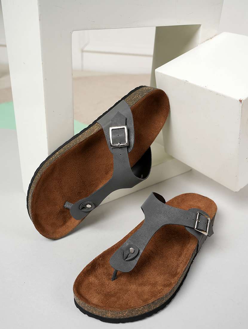 women solid slip on sandals