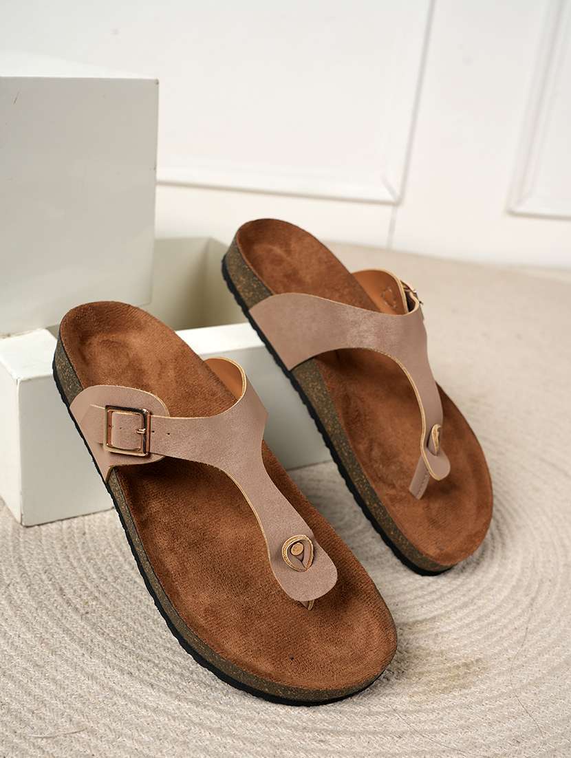 women solid slip on sandals