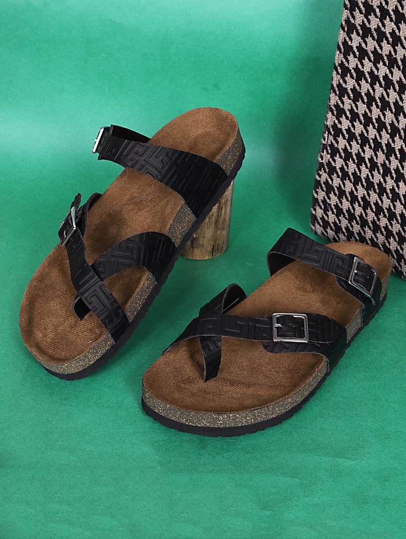 women solid slip on sandals