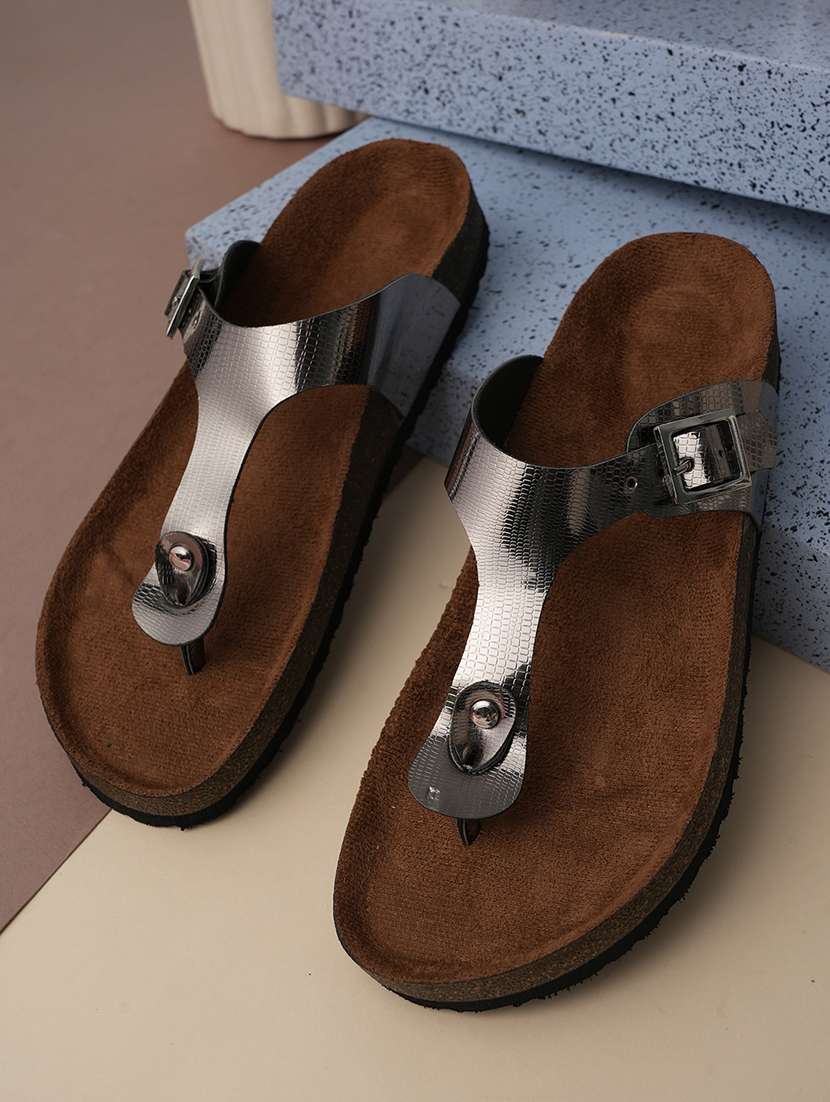 women solid slip on sandals