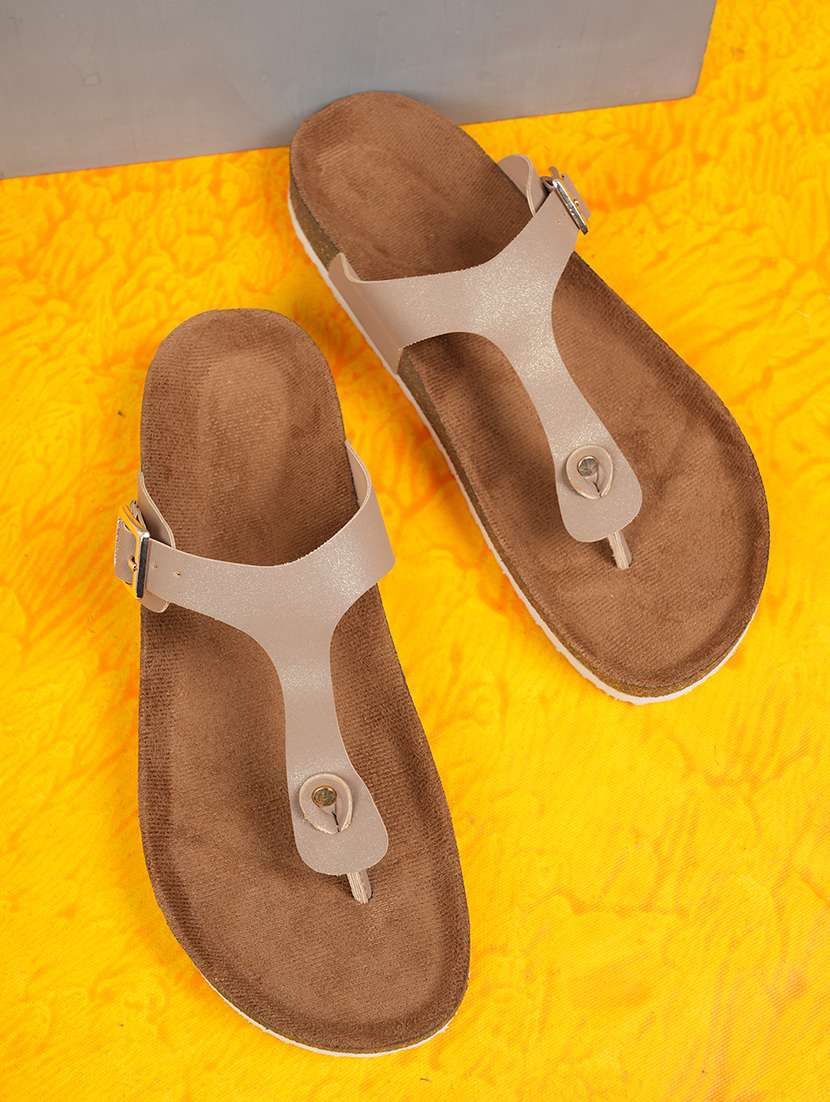 women solid slip on flat sandals