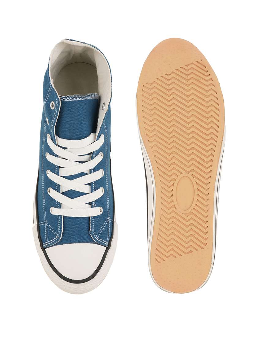 men solid lace up high ankle sneaker - 22358828 -  Standard Image - 5