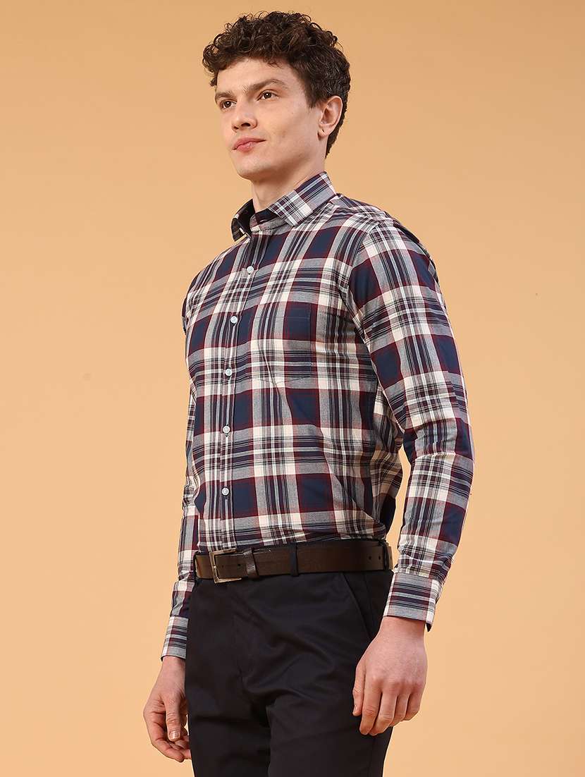 men checkered long sleeve slim fit formal shirt - 22359265 -  Standard Image - 3