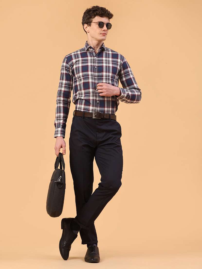men checkered long sleeve slim fit formal shirt - 22359265 -  Standard Image - 5