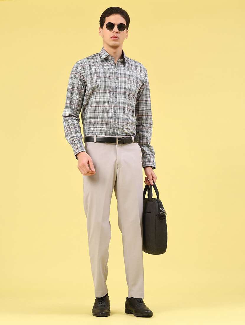 Men Checkered Long Sleeve Slim Fit Formal Shirt - 22359267 -  Standard Image - 5
