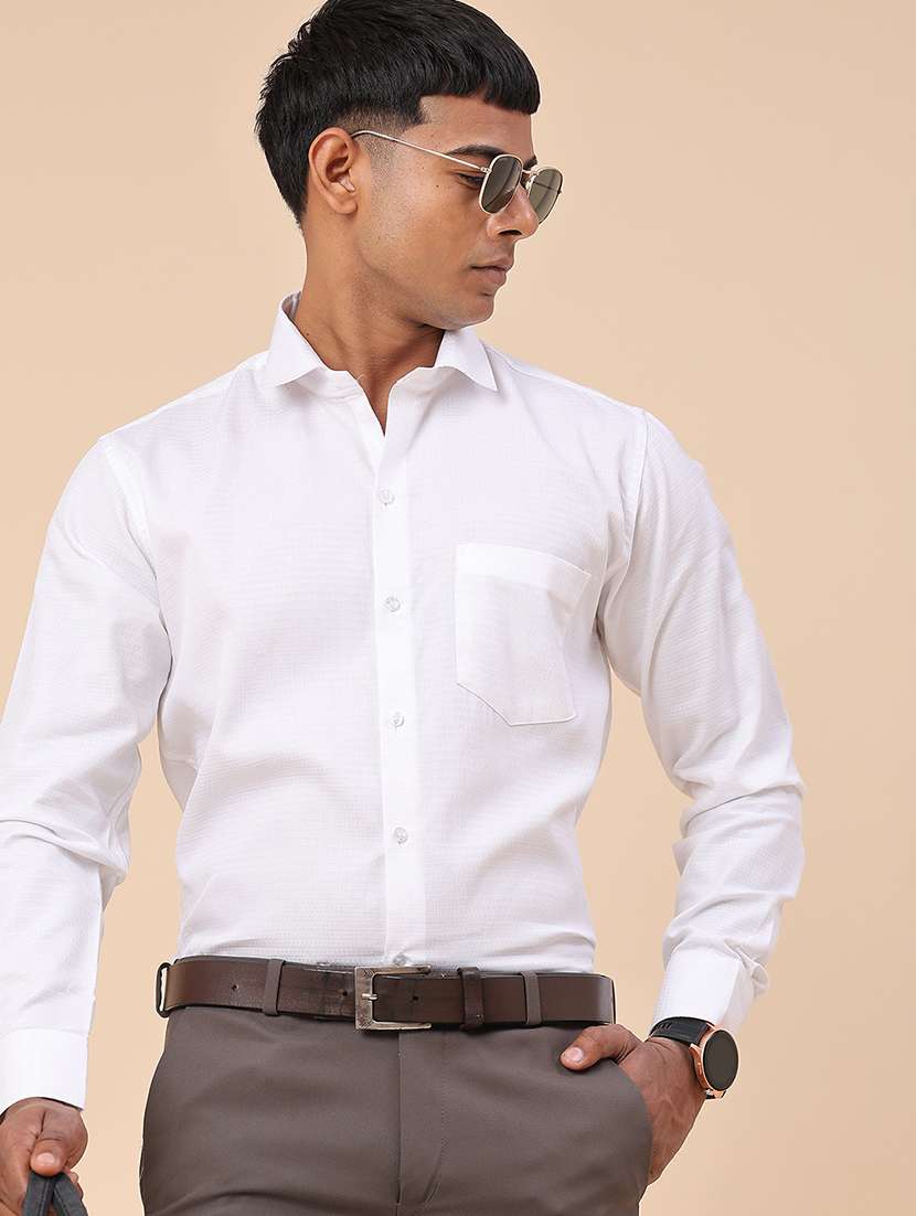 white cotton formal shirt