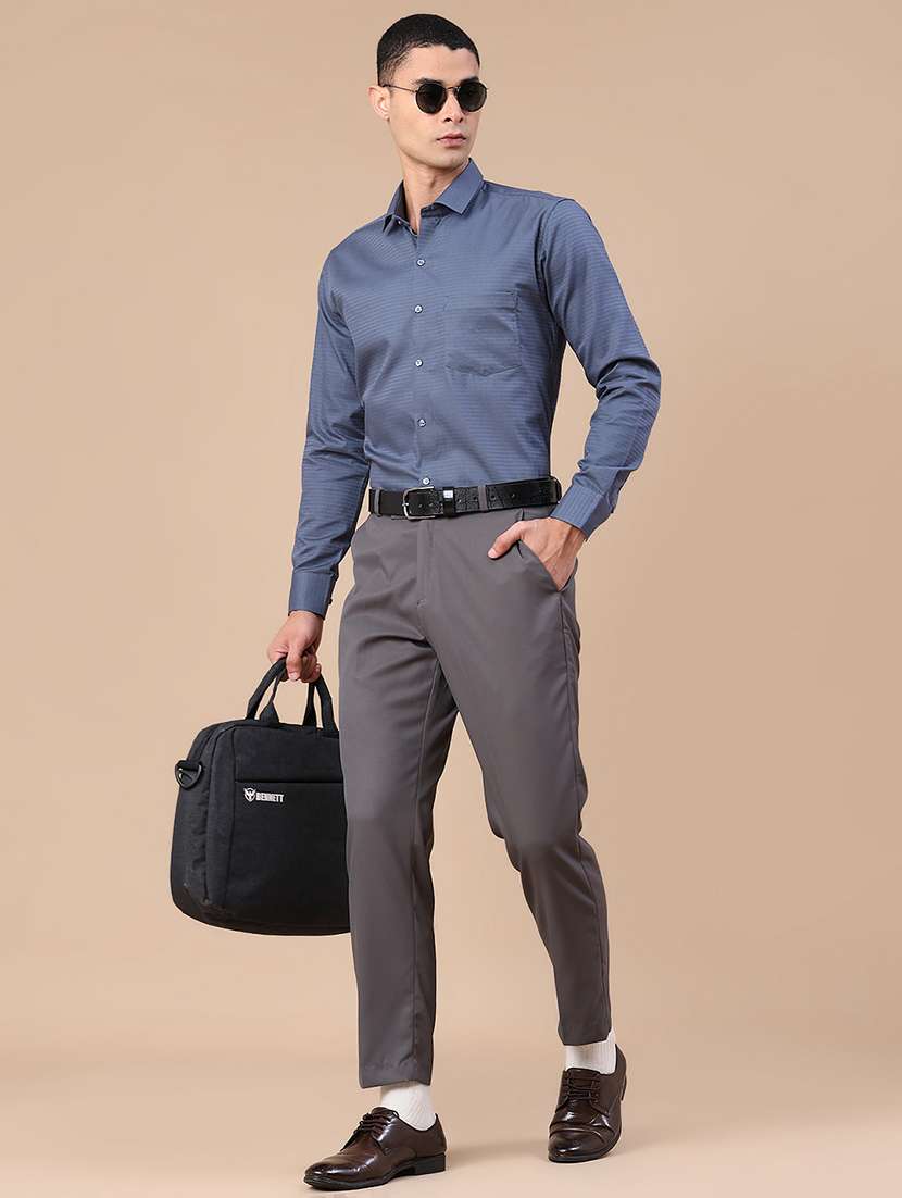 men self design long sleeve slim fit formal shirt - 22359270 -  Standard Image - 5