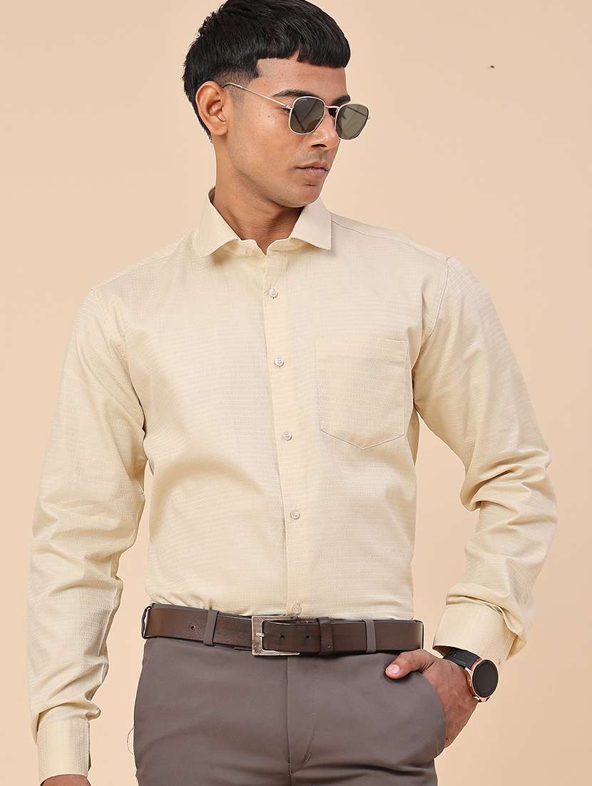 beige cotton formal shirt