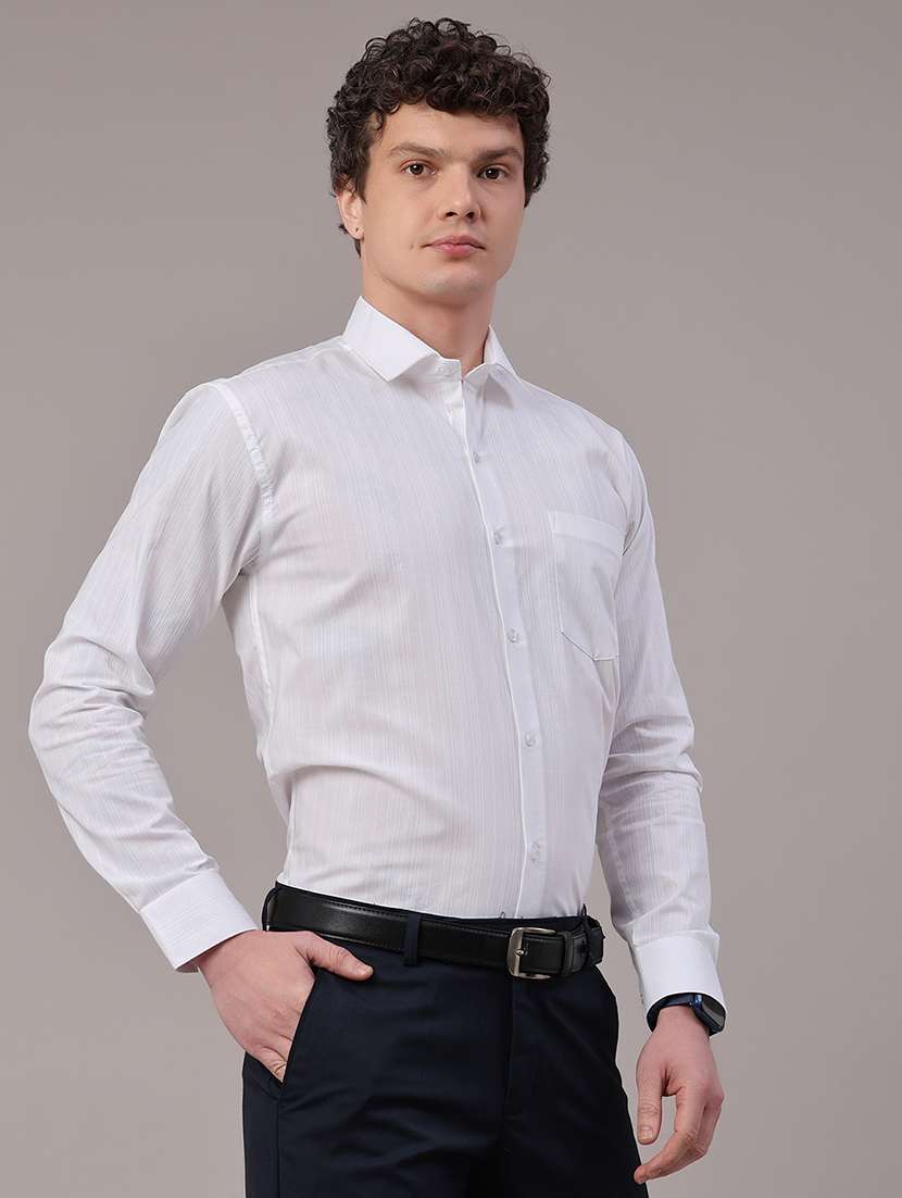 men self design long sleeve slim fit formal shirt - 22359281 -  Standard Image - 3
