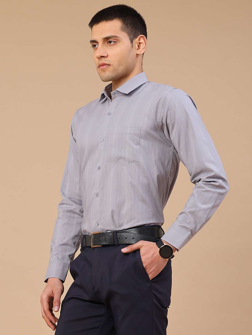 men self design long sleeve slim fit formal shirt - 22359283 -  Standard Image - 3