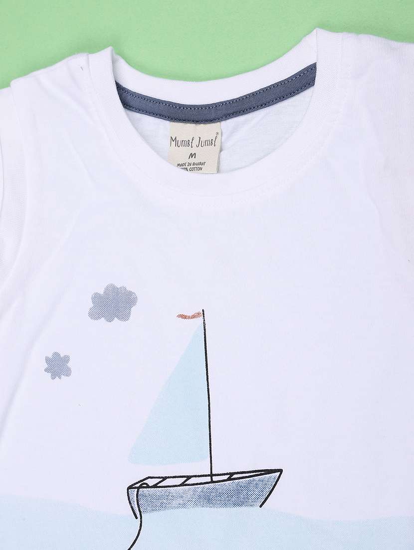 boys printed round neck t-shirt and shorts set - 22359375 -  Standard Image - 3