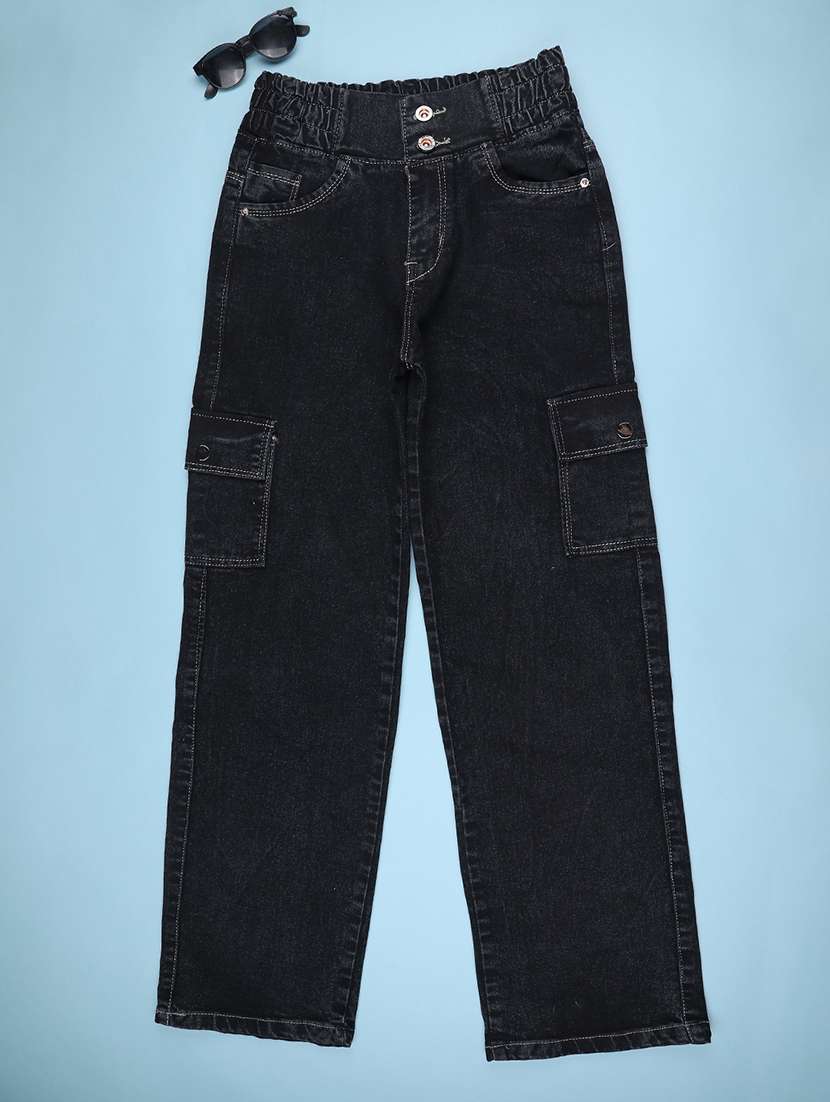 boys solid mid rise cargo