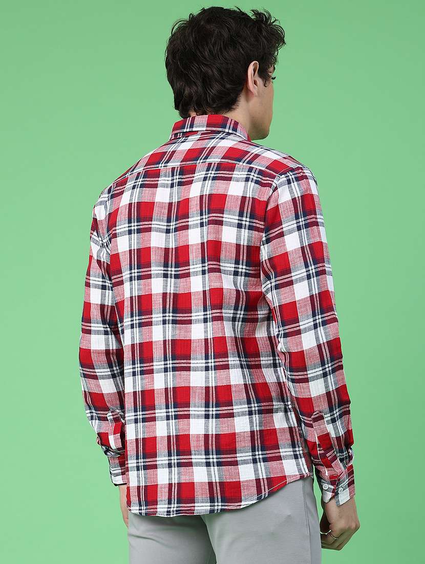 men checkered long sleeve regular fit casual shirt - 22359849 -  Standard Image - 3
