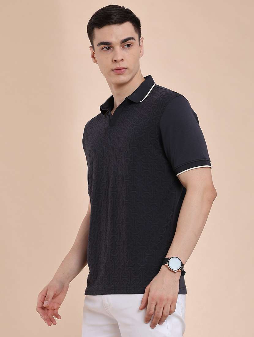 men self design short sleeve regular fit polo t-shirt - 22359909 -  Standard Image - 3