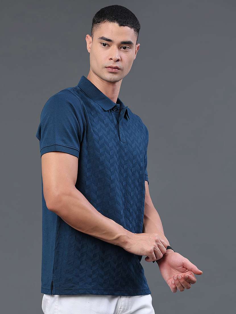 men self design short sleeve regular fit polo t-shirt - 22359910 -  Standard Image - 3