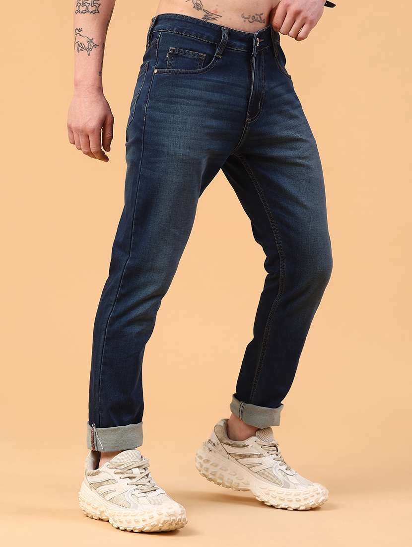 men washed mid rise full length slim fit jeans - 22359932 -  Standard Image - 3