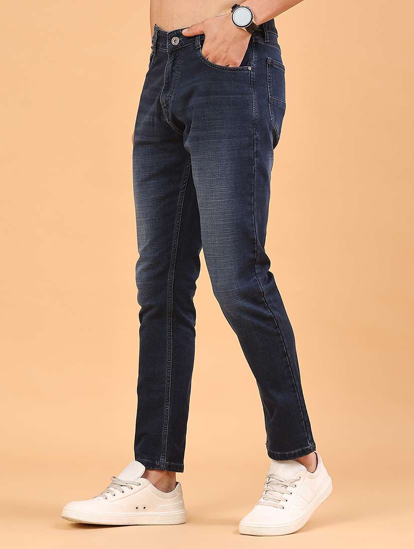 men washed mid rise ankle length slim fit jeans - 22359934 -  Standard Image - 3