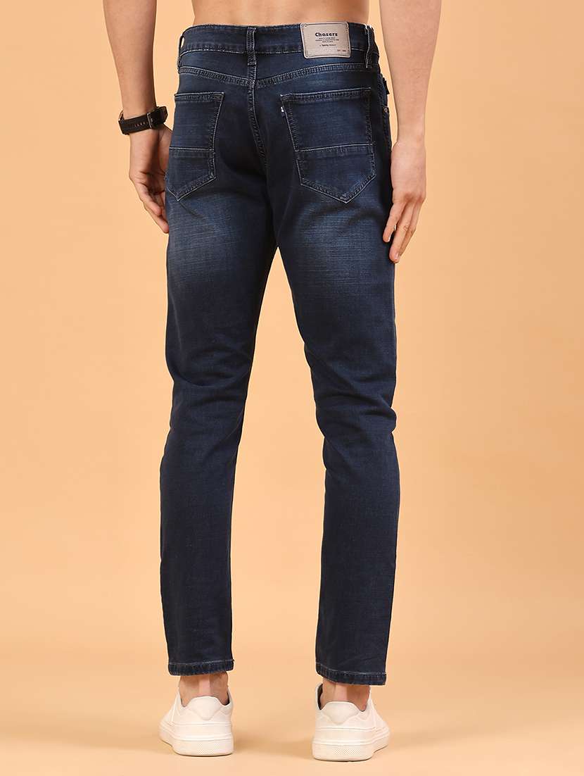 men washed mid rise ankle length slim fit jeans - 22359934 -  Standard Image - 5