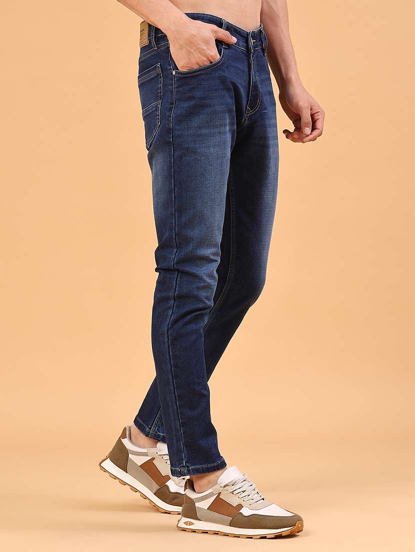 men washed mid rise full length slim fit jeans - 22359935 -  Standard Image - 3