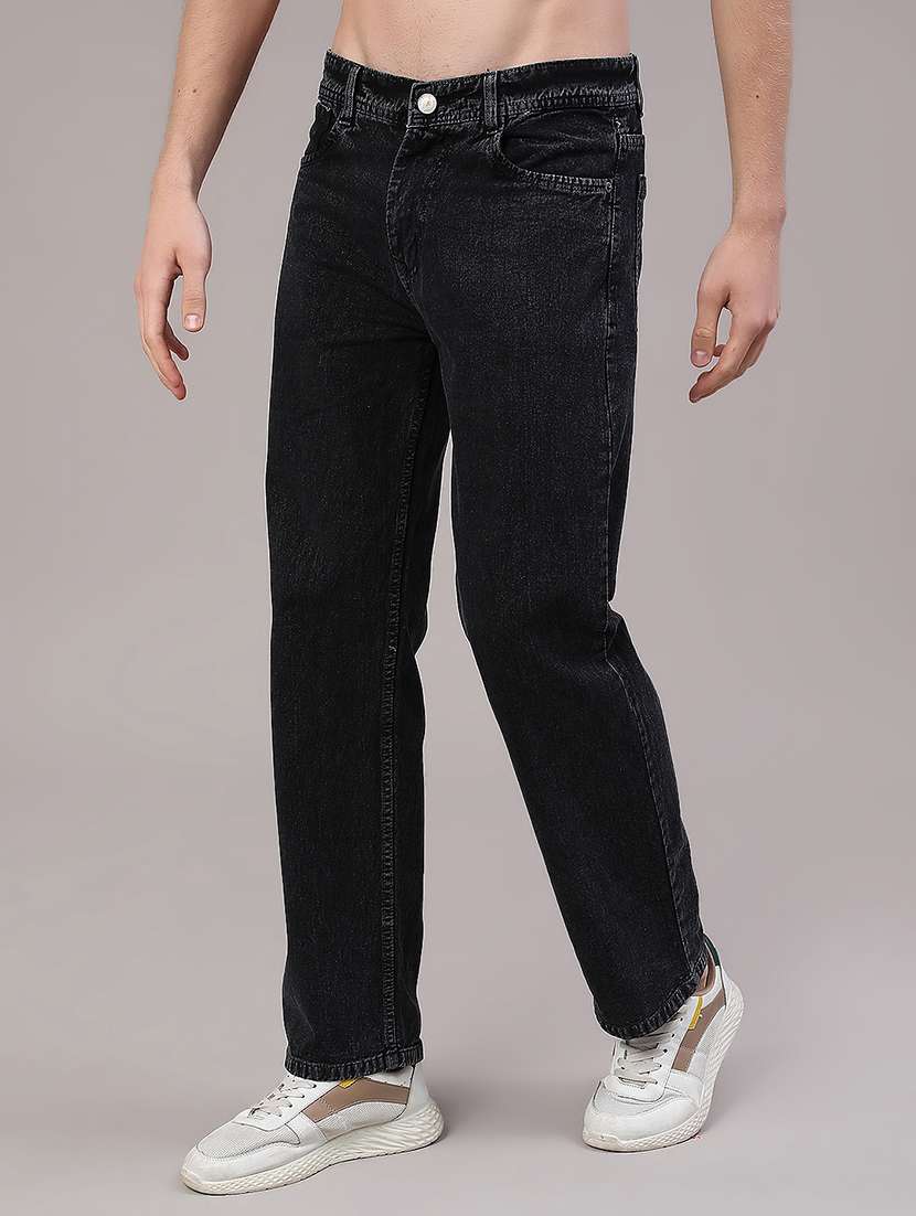 men plain mid rise full length straight jeans - 22359948 -  Standard Image - 3
