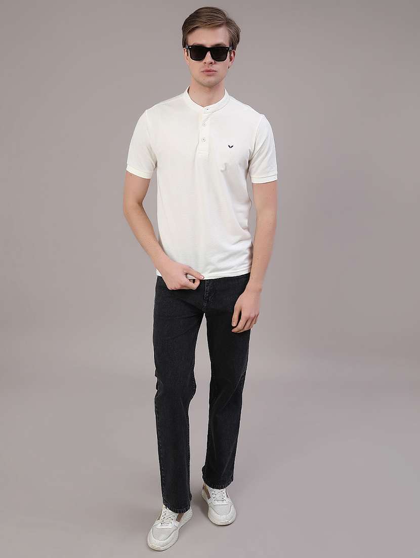 men plain mid rise full length straight jeans - 22359948 -  Standard Image - 5