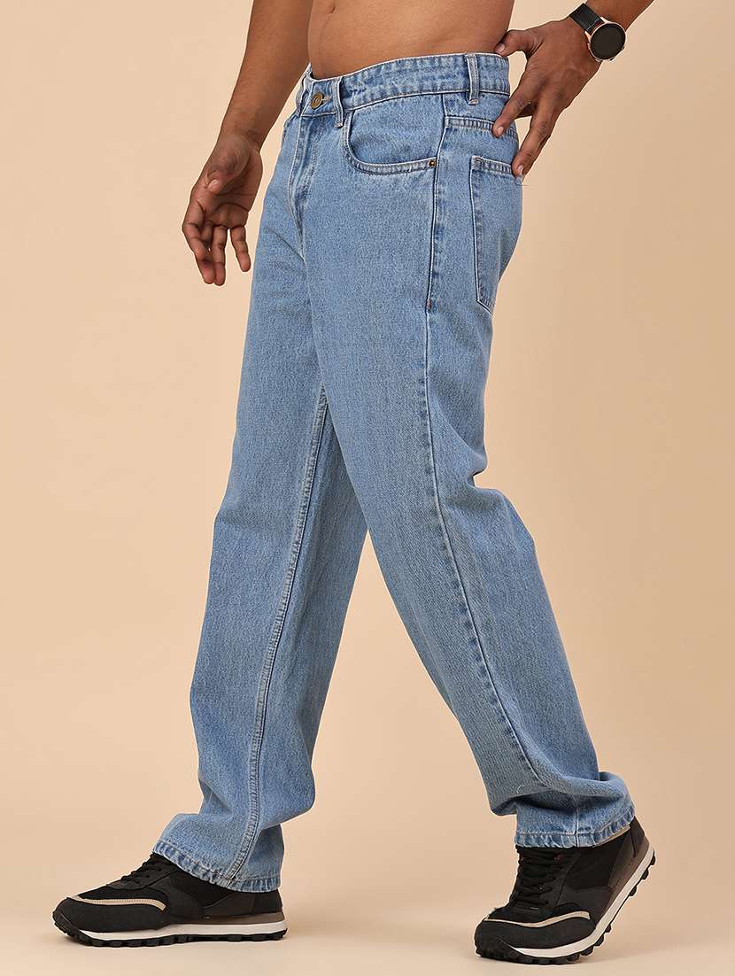 men plain mid rise full length straight jeans - 22359951 -  Standard Image - 3