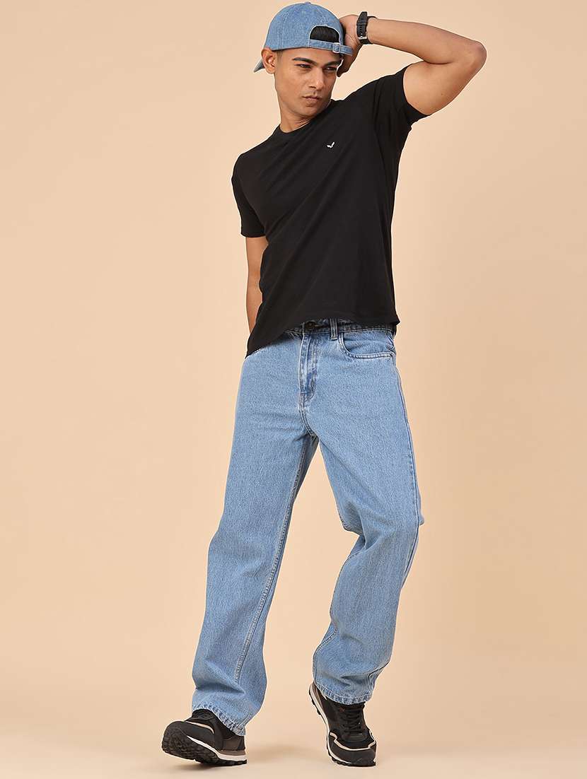 men plain mid rise full length straight jeans - 22359951 -  Standard Image - 5