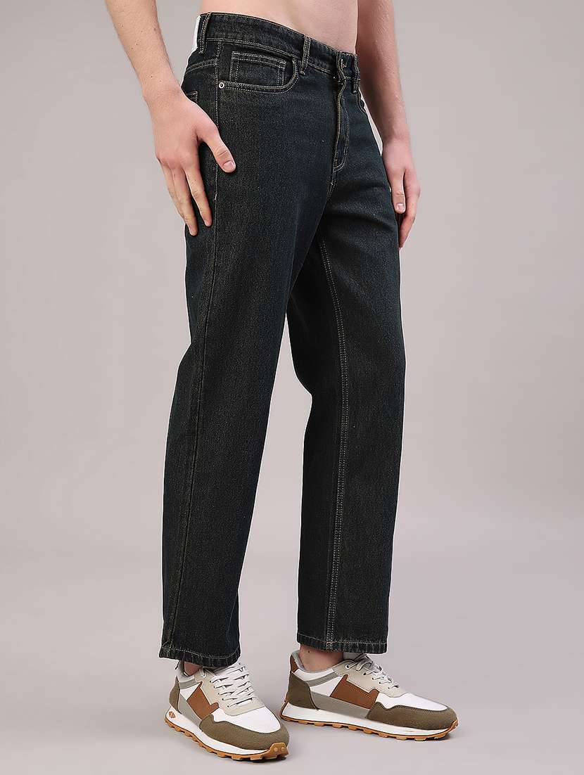 men plain mid rise full length straight jeans - 22359953 -  Standard Image - 3