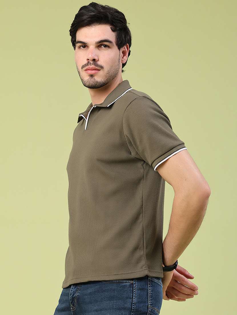 men textured short sleeve regular fit polo t-shirt - 22359958 -  Standard Image - 3