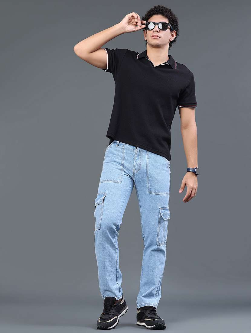 men textured short sleeve regular fit polo t-shirt - 22359960 -  Standard Image - 5