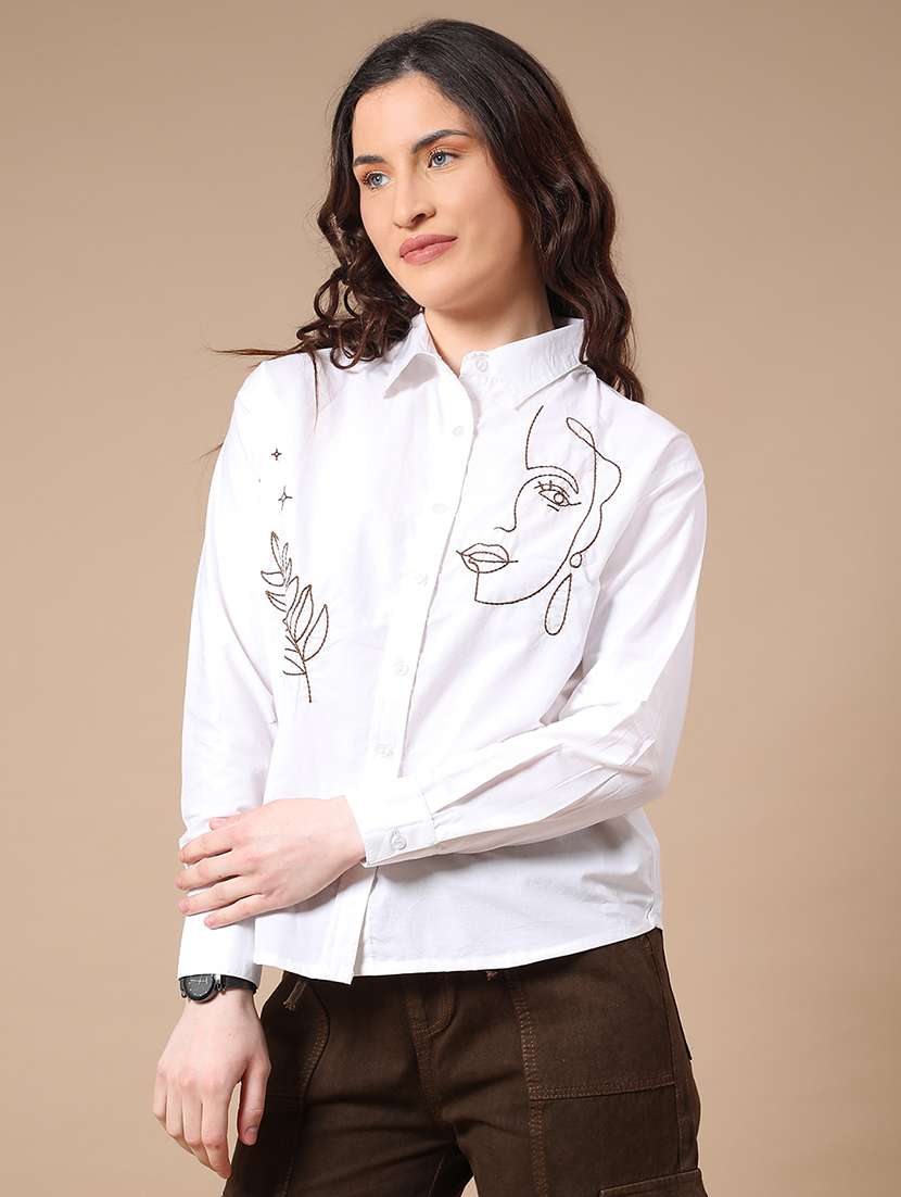 White Cotton Regular Shirt - 22360005 -  Standard Image - 3