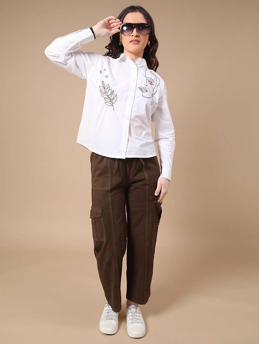 White Cotton Regular Shirt - 22360005 -  Standard Image - 5