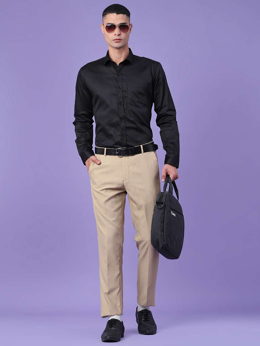 men solid long sleeve slim fit formal shirt - 22360015 -  Standard Image - 5