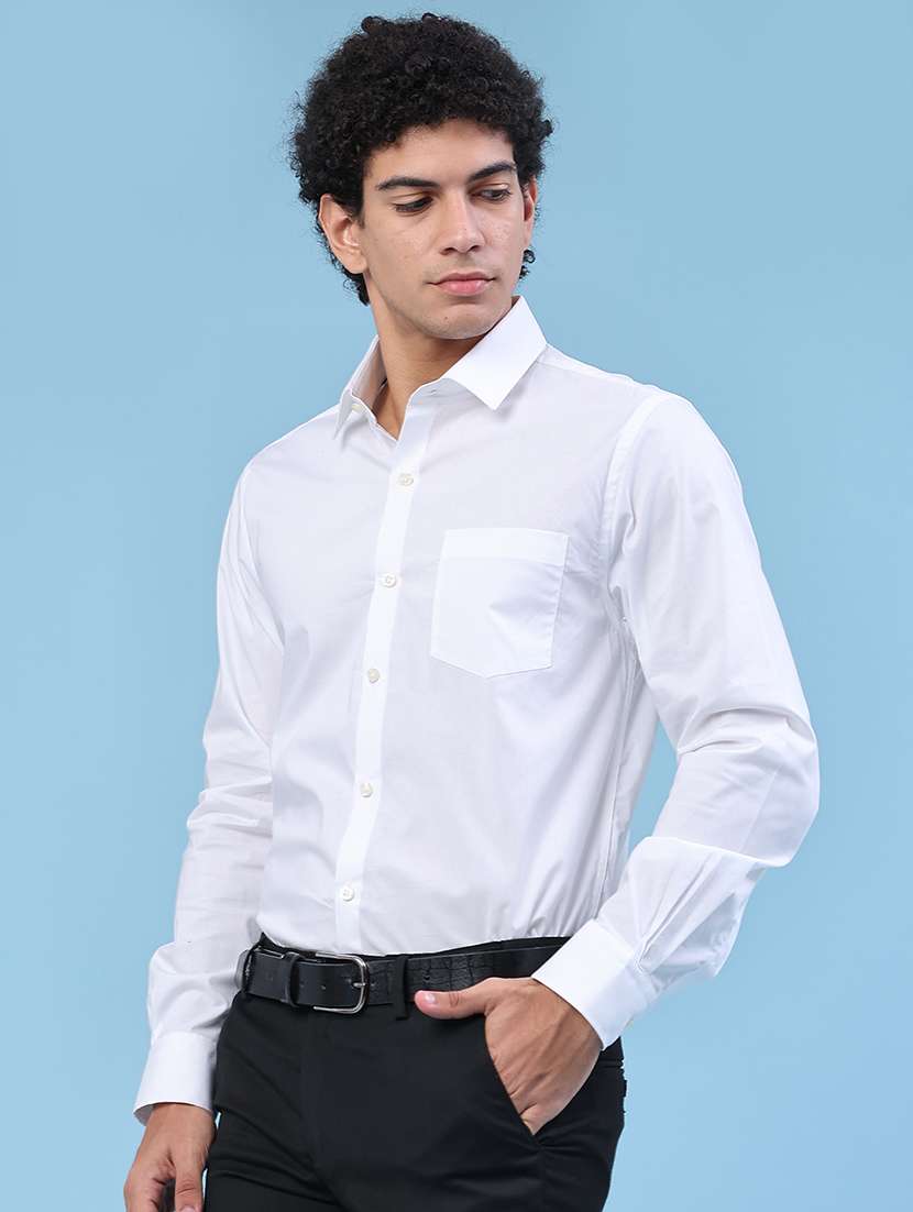 Men Solid Long Sleeve Slim Fit Formal Shirt - 22360016 -  Standard Image - 3