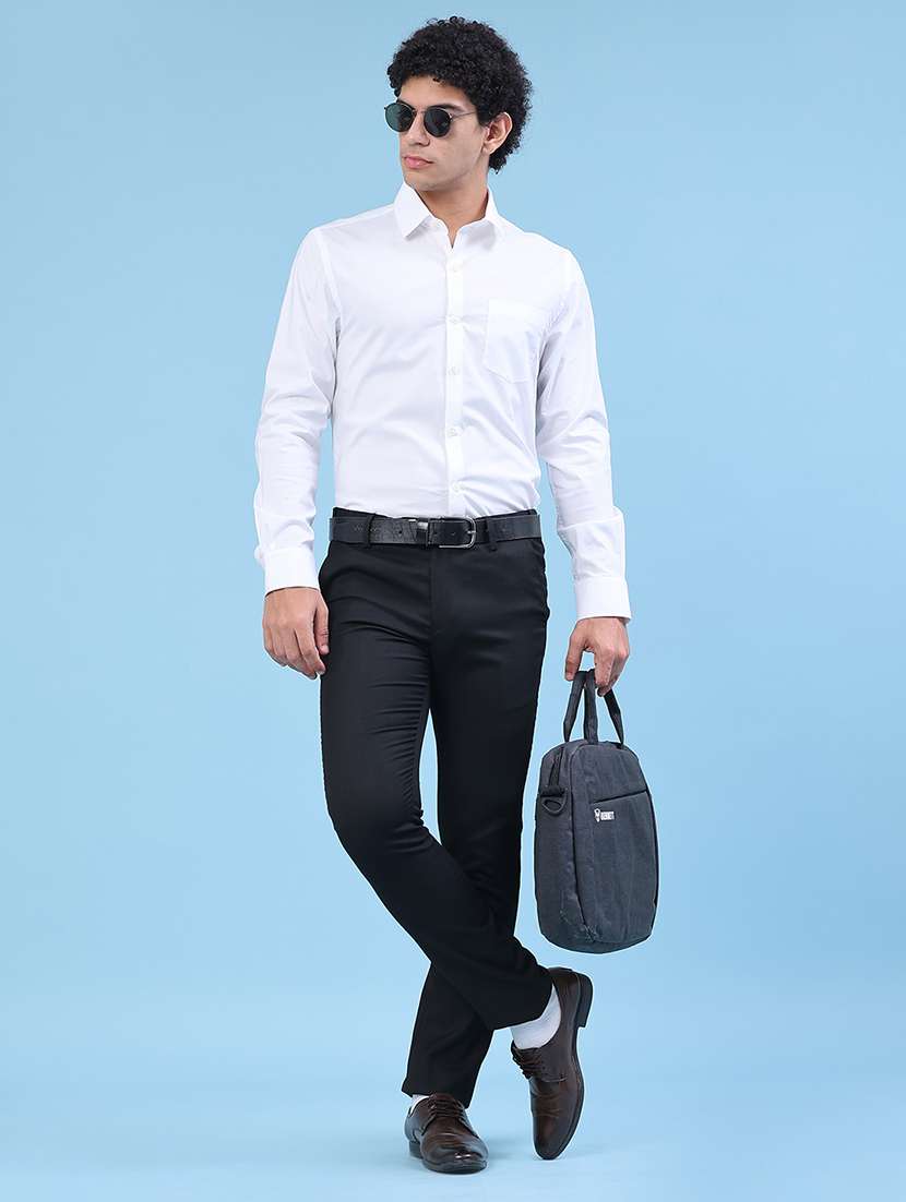 Men Solid Long Sleeve Slim Fit Formal Shirt - 22360016 -  Standard Image - 5