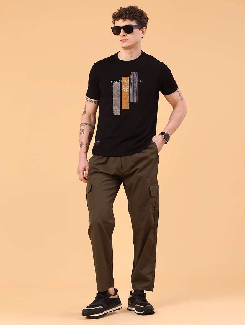 Olive Cotton Full Length Track Pant - 22360113 -  Standard Image - 5