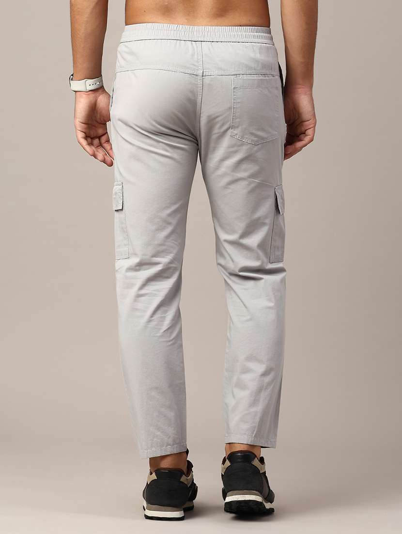 men solid mid rise regular fit cargo  - 22360119 -  Standard Image - 3