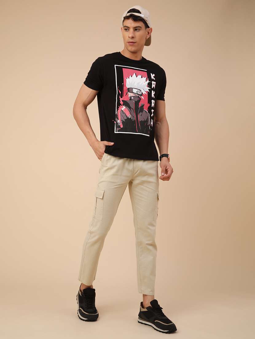 beige cotton  full length track pant - 22360127 -  Standard Image - 5