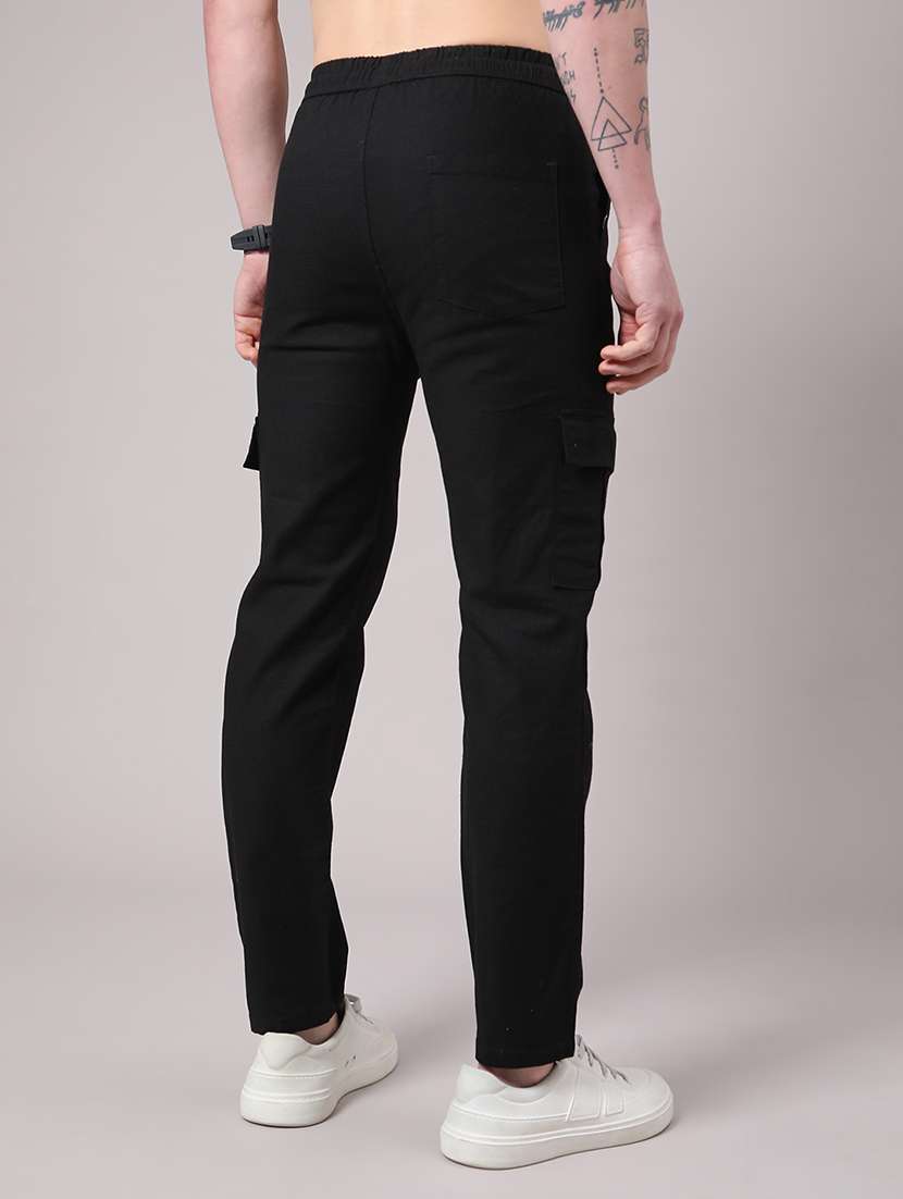 men solid mid rise regular fit cargo  - 22360130 -  Standard Image - 3