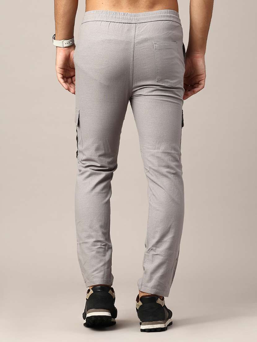 men solid mid rise regular fit cargo  - 22360136 -  Standard Image - 3