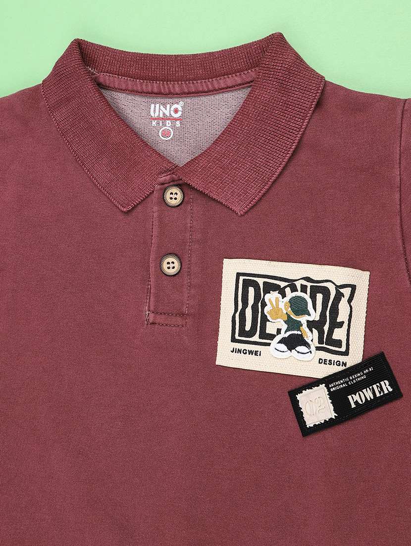boys solid polo neck t-shirt and shorts set - 22360146 -  Standard Image - 3