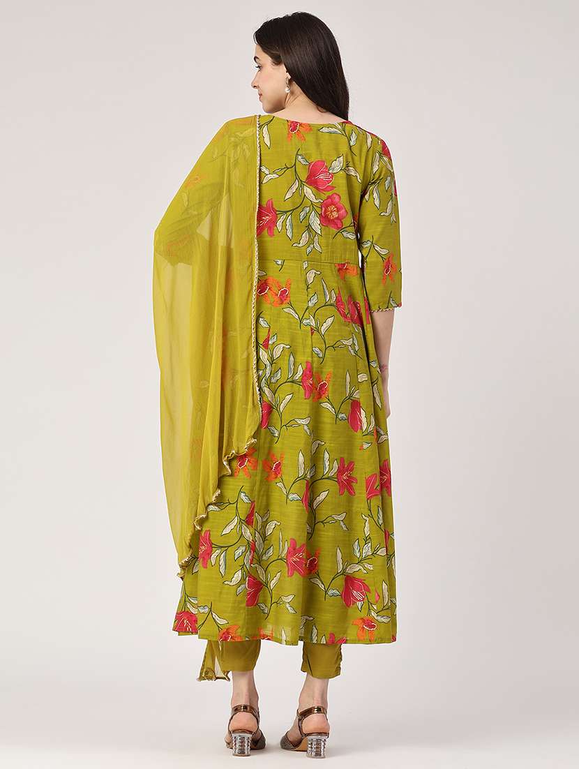 green rayon kurta pant  set - 22360198 -  Standard Image - 3