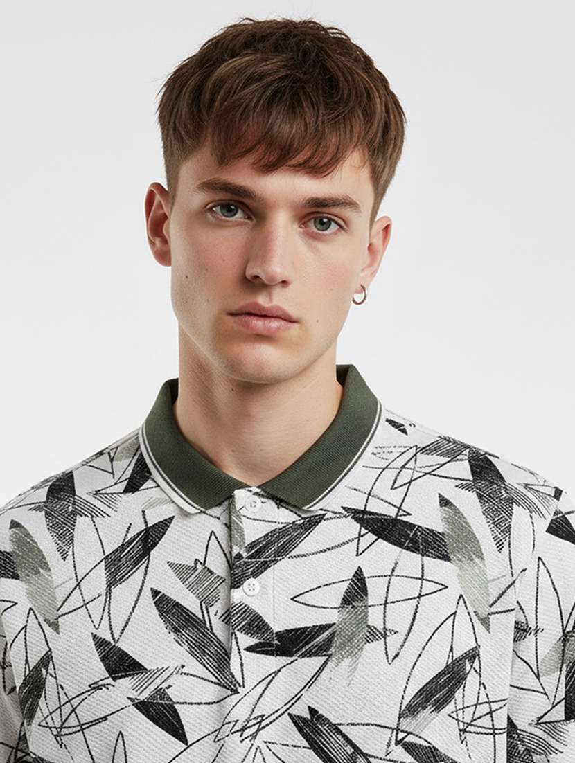 men printed short sleeve regular fit polo t-shirt - 22360223 -  Standard Image - 3