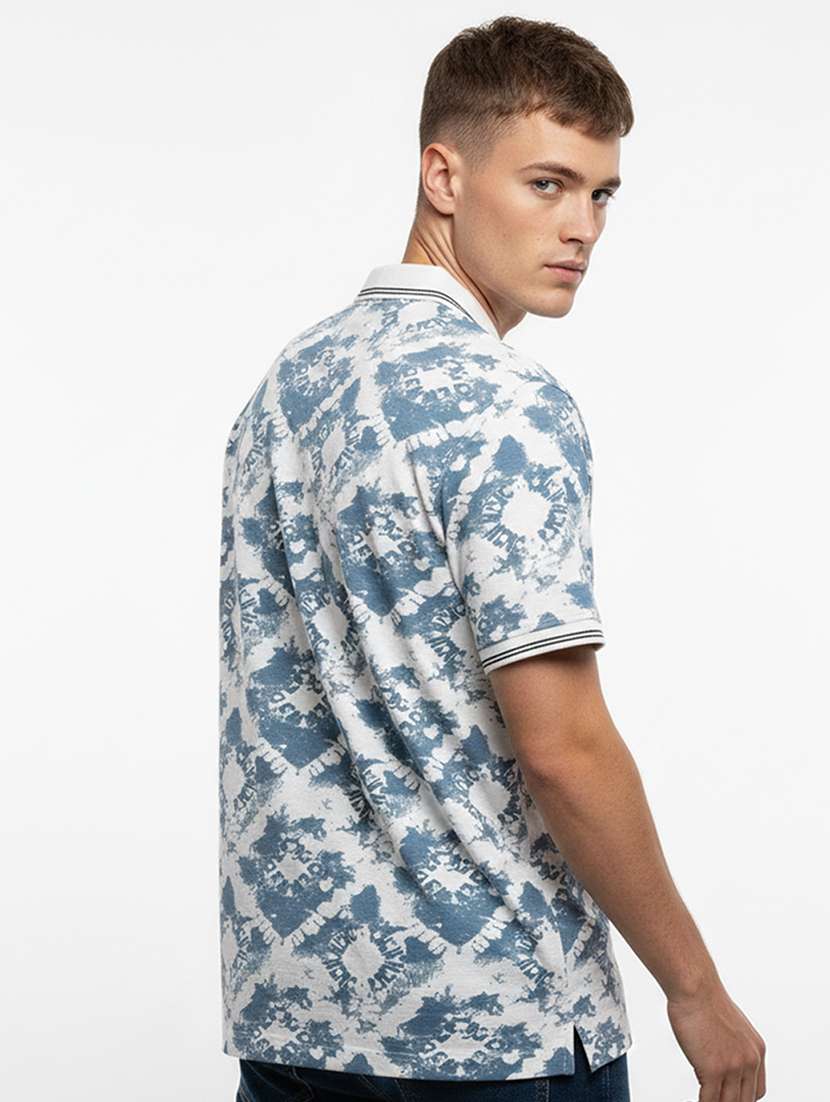 men printed short sleeve regular fit polo t-shirt - 22360228 -  Standard Image - 3