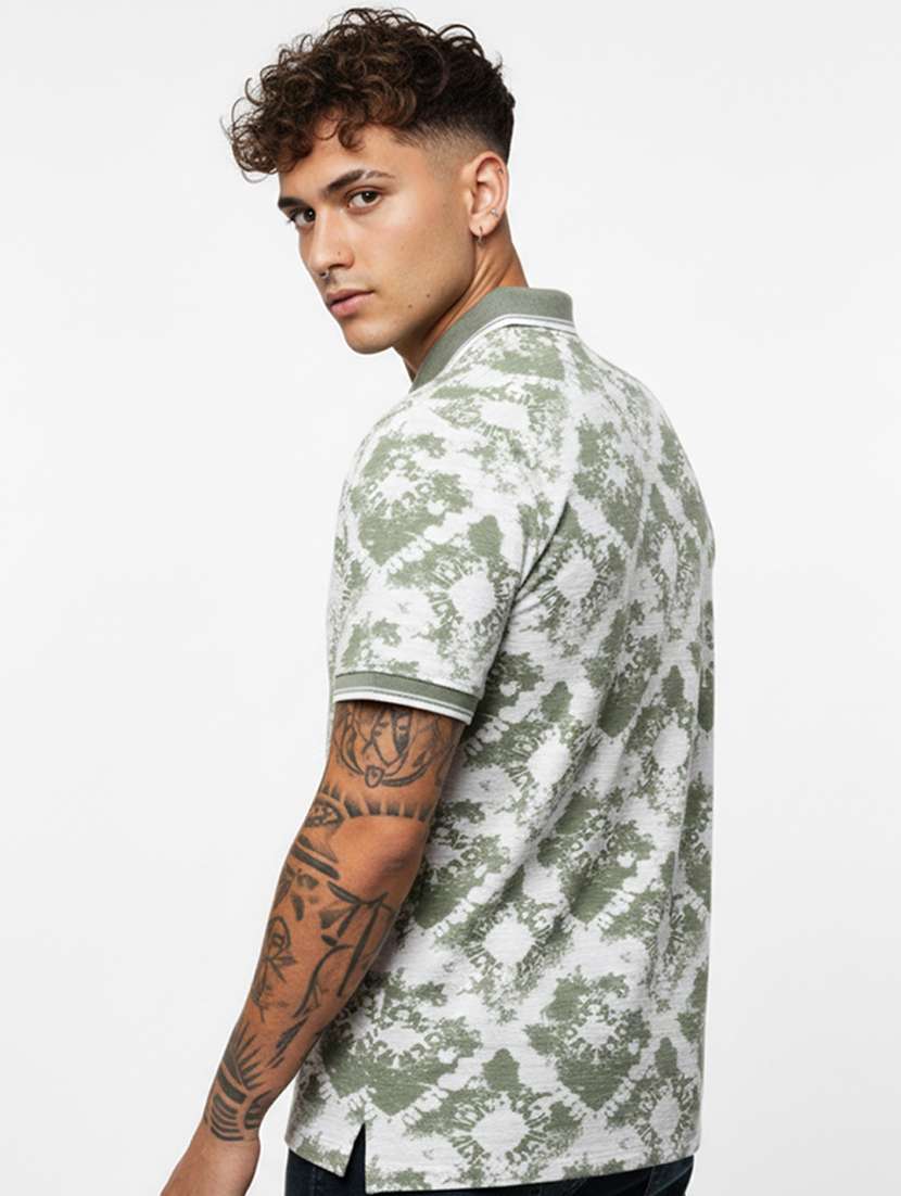 men printed short sleeve regular fit polo t-shirt - 22360229 -  Standard Image - 3