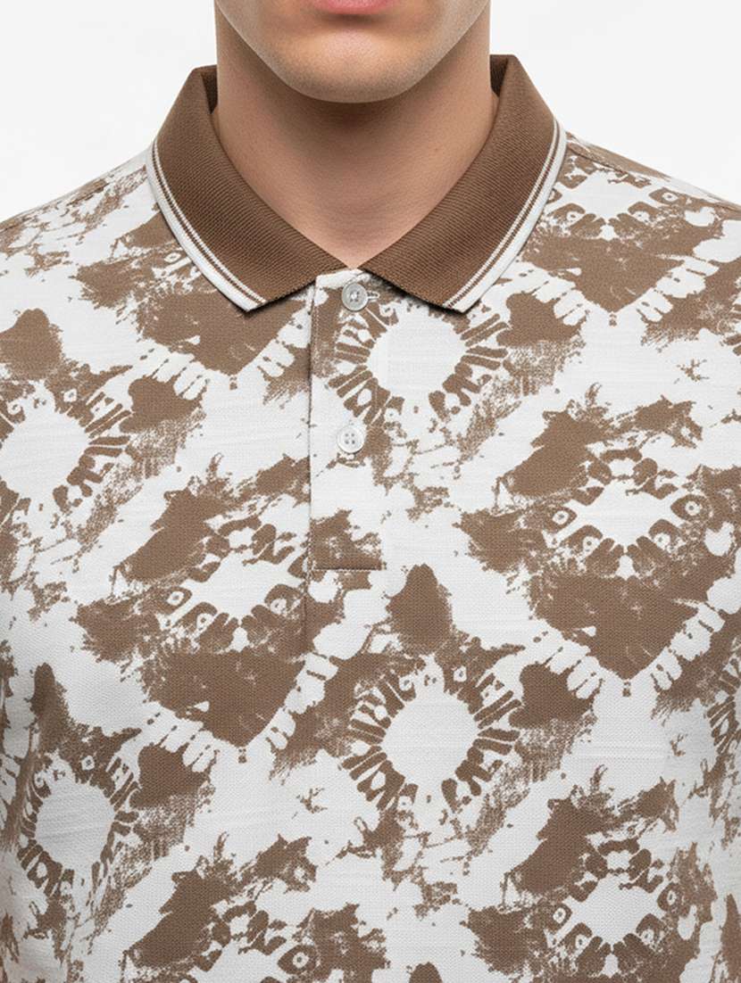 men printed short sleeve regular fit polo t-shirt - 22360230 -  Standard Image - 3