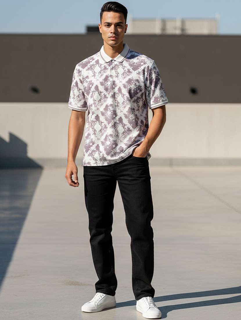 men printed short sleeve regular fit polo t-shirt - 22360231 -  Standard Image - 3