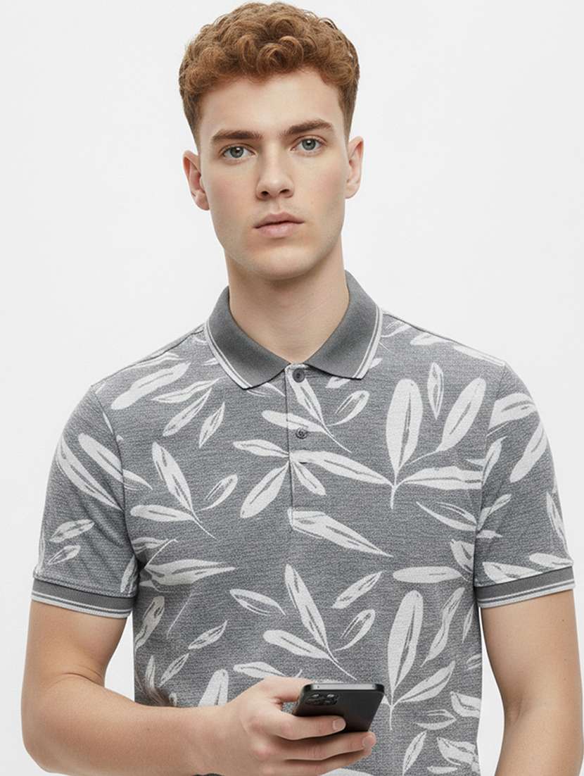 men printed short sleeve regular fit polo t-shirt - 22360234 -  Standard Image - 3