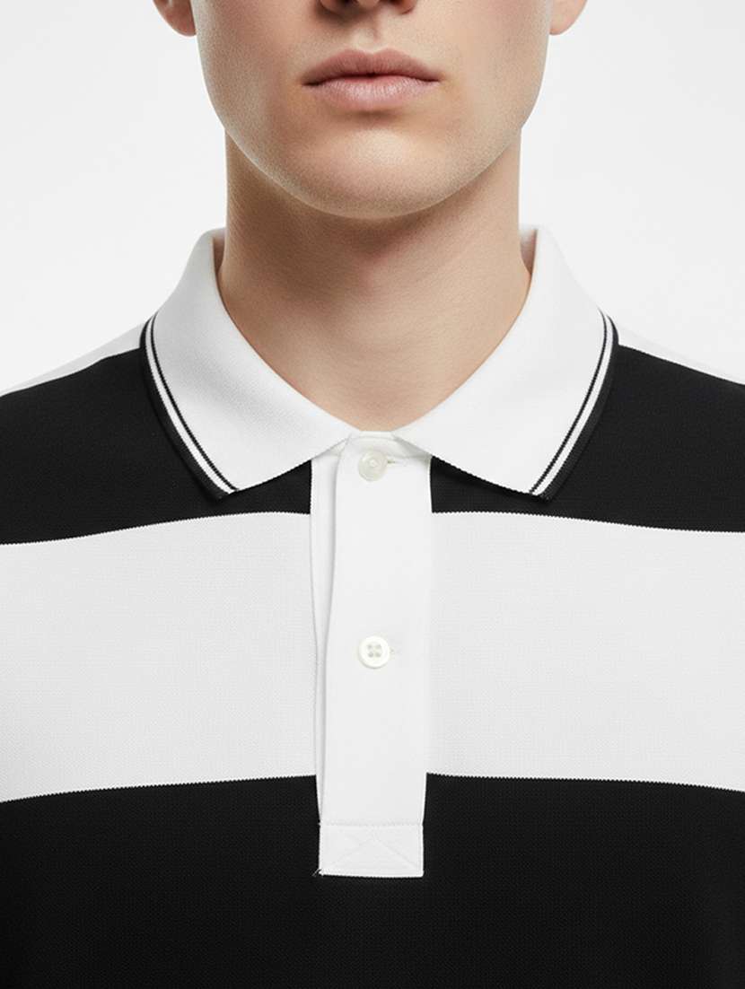 men striped short sleeve regular fit polo t-shirt - 22360251 -  Standard Image - 3