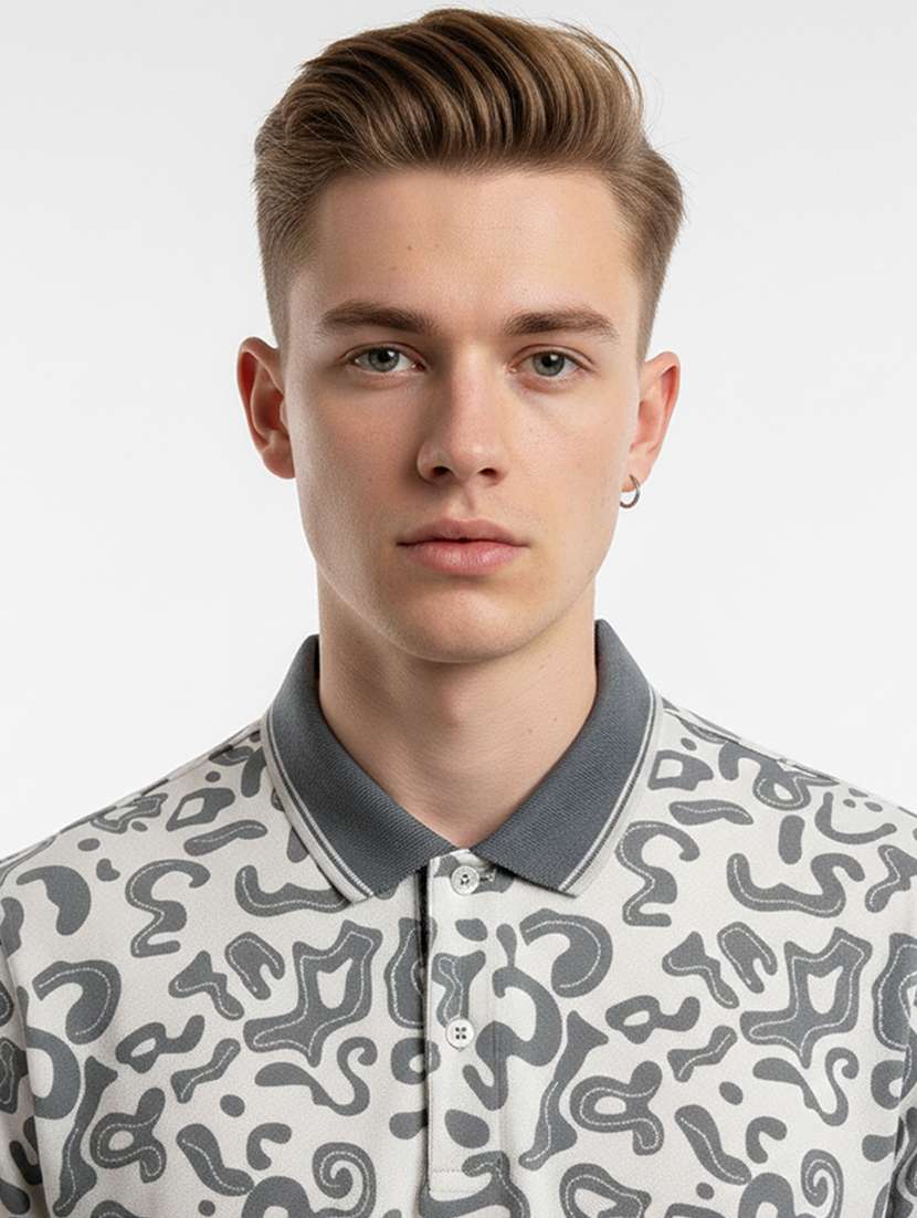 men printed short sleeve regular fit polo t-shirt - 22360259 -  Standard Image - 3